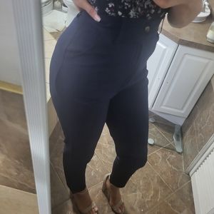 Navy blue high rise tailored pants  / Pantalon tailleur bleu marine taille haute